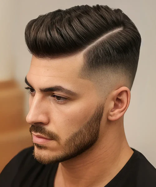 Comb Over High Taper Fade