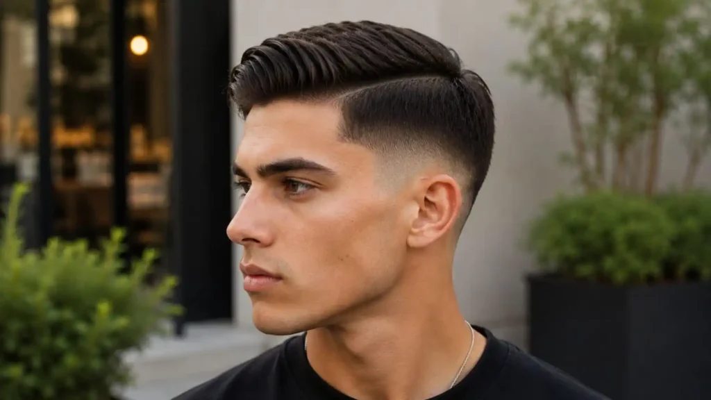 Comb Over Mid Fade