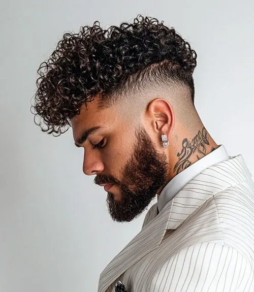 Curly Mid Fade