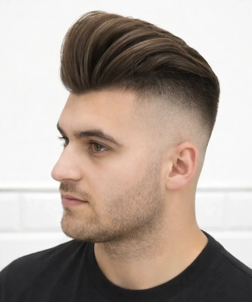 High Fade with Pompadour