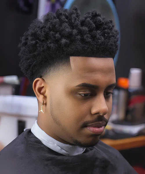 High Taper Fade Black Male with Waves