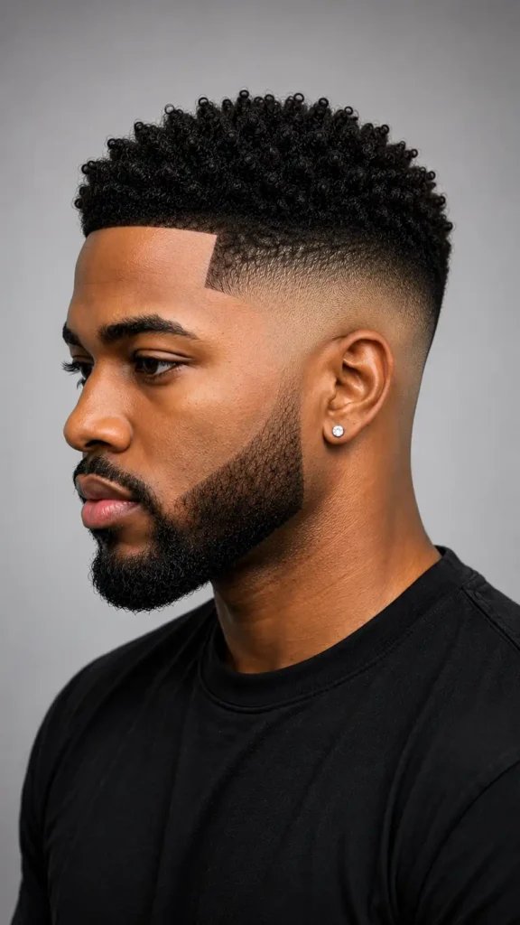 High fade haircut Black men