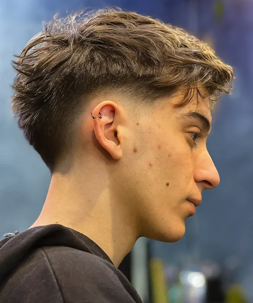 Low Taper Fade with Textured Top