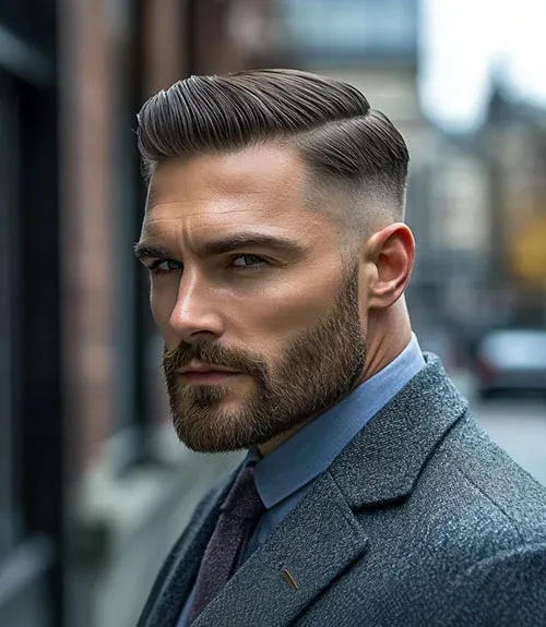 Side Part Mid Fade