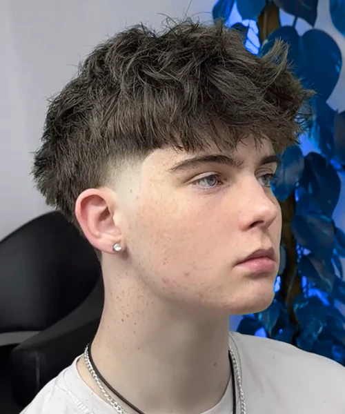 Textured Fringe Low Taper Fade