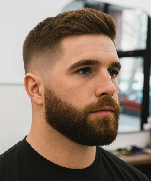 Ivy League Haircut with Beard